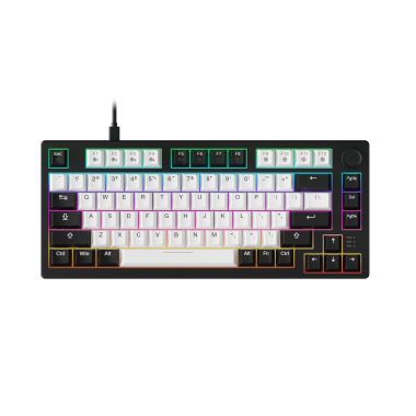 Bàn phím cơ Gaming DAREU EK75 WHITE BLACK PBT Double Shot