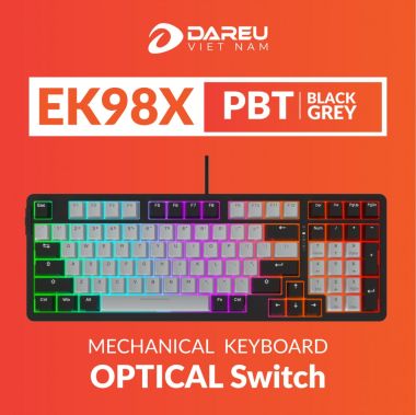 Bàn Phím Quang Cơ DAREU EK98X PBT BLACK-GREY