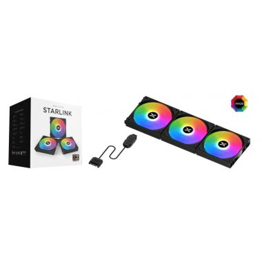 Bộ 3 Quạt tản nhiệt fan case XIGMATEK STARLINK ARGB, MODULAR DESIGN Đen / Trắng