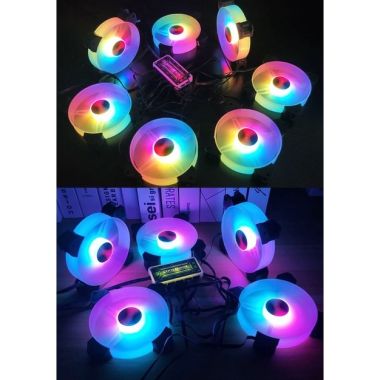 Bộ kit quạt tản nhiệt, fan case Coolmoon Y1 Led RGB 16 triệu màu, 366 hiệu ứng - kèm hub và remote