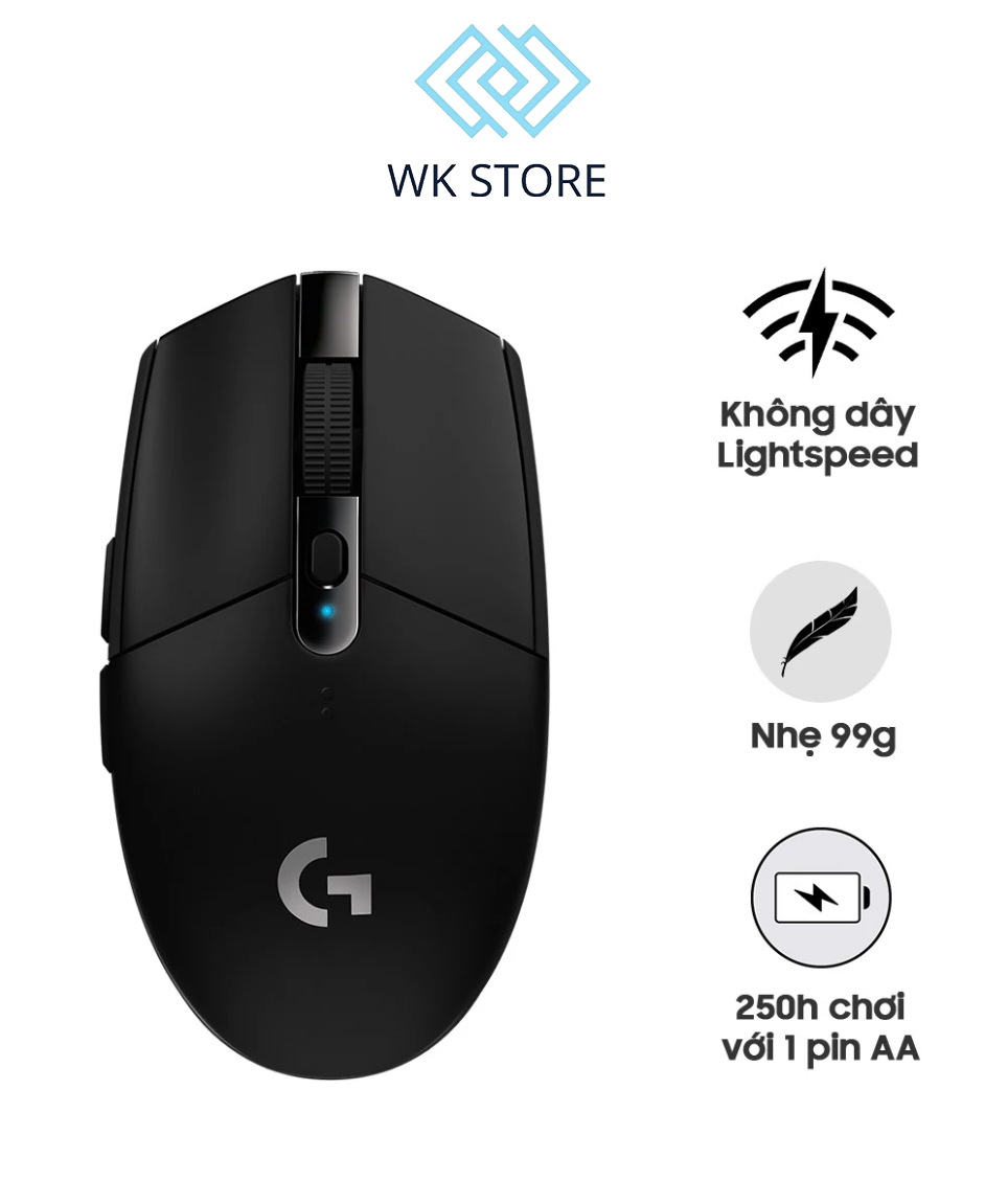 Chuột không dây Logitech G304 Lightspeed Wireless Trắng/Đen