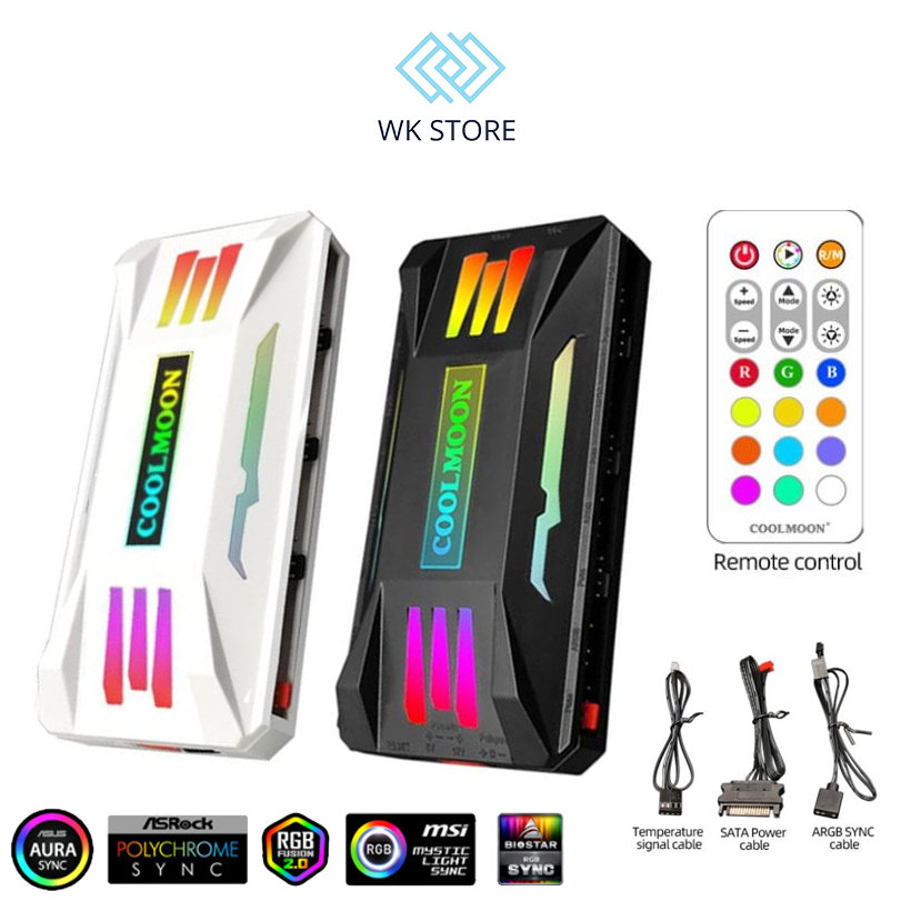 Bộ Hub và Remote Coolmoon PA-1 ARGB Hỗ trợ Aura Sync