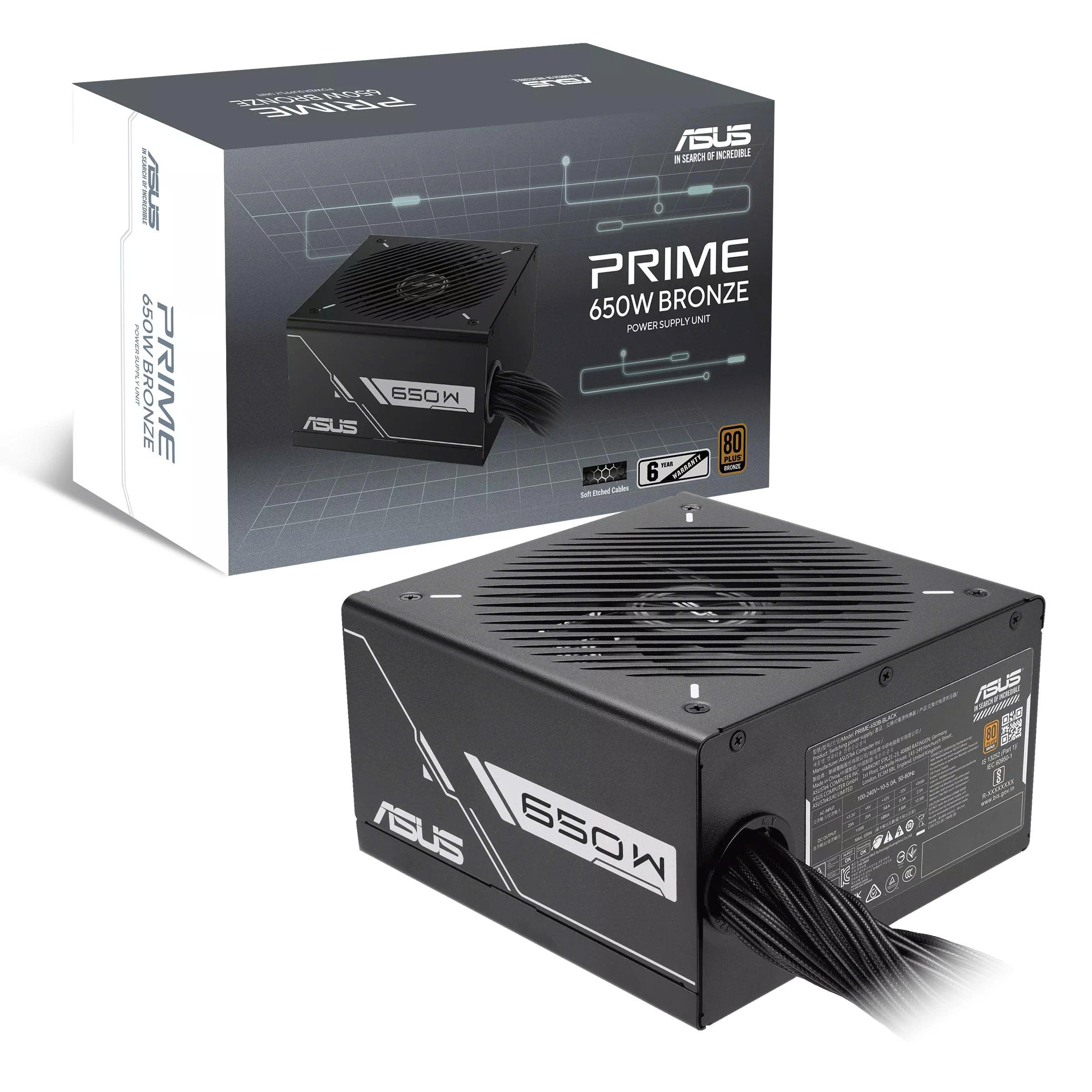 Nguồn Asus Prime 650B Black | 650W/ 80Plus Bronze