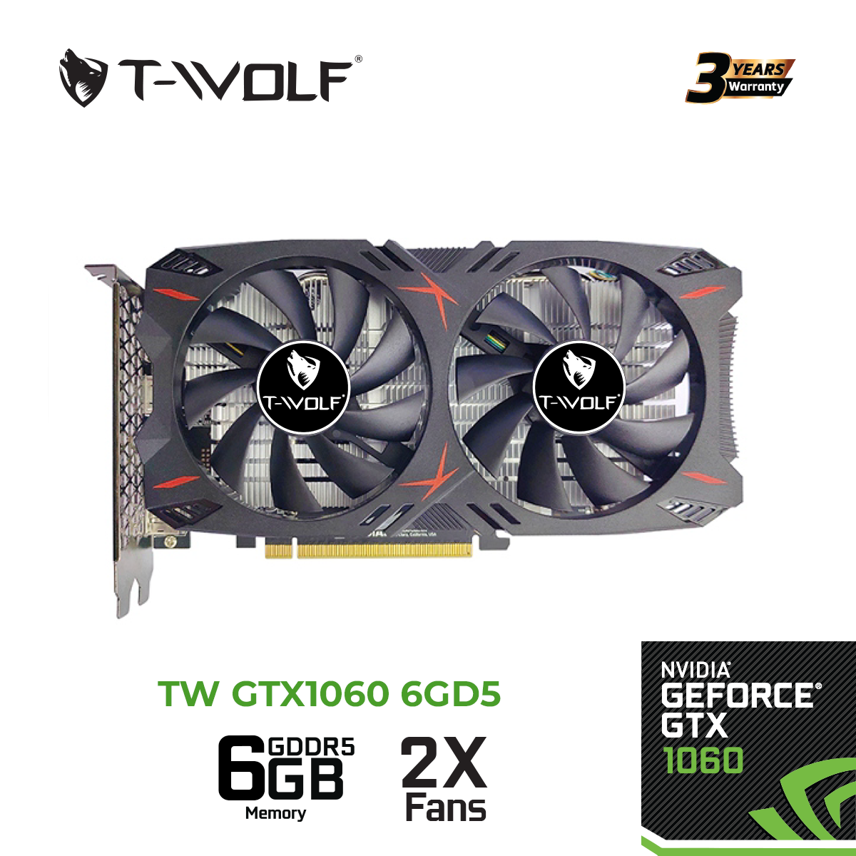 VGA T-Wolf GTX 1060 6GB GDDR5 192 Bit